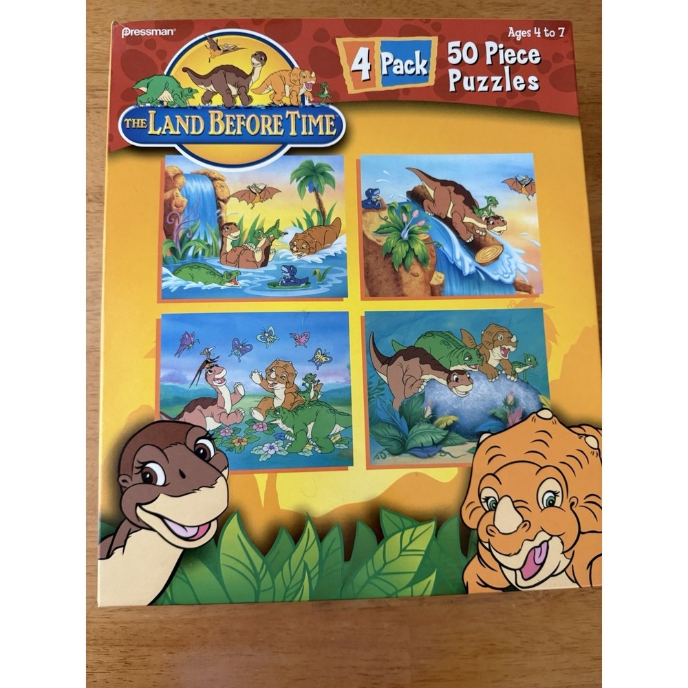 Pressman, 4 Pack 50 Piece Puzzle Set The Land Before Time. 2003. Item # 4379
